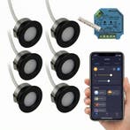 6x | Smart veranda inbouwspots zwart | 1.5 Watt, Ophalen of Verzenden, Nieuw, Plafondspot of Wandspot, Led
