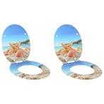 vidaXL Zachte sluit toiletbril 2 pcs Zee Schelp 44 x 38 cm, Verzenden, Nieuw