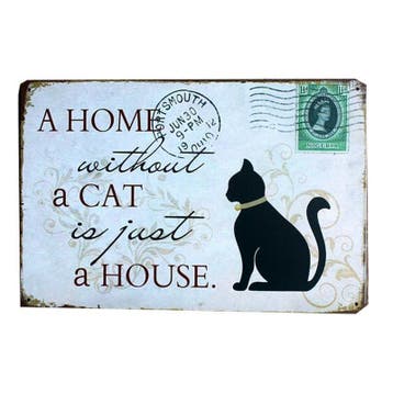 A Home Without A Cat is just a House - Kat Reclamebord - Kat, Verzenden, Nieuw