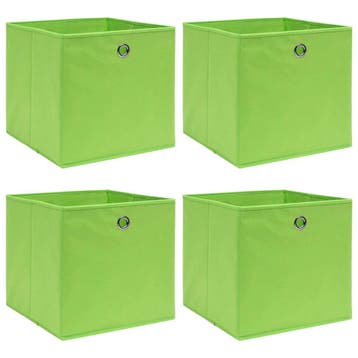 vidaXL Opbergboxen 4 st 32x32x32 cm stof groen, Huis en Inrichting, Verzenden, Nieuw