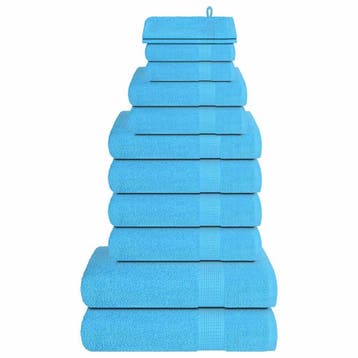 vidaXL 12-delige Handdoekenset FROGN 360 g/m² turquoise, Verzenden, Nieuw