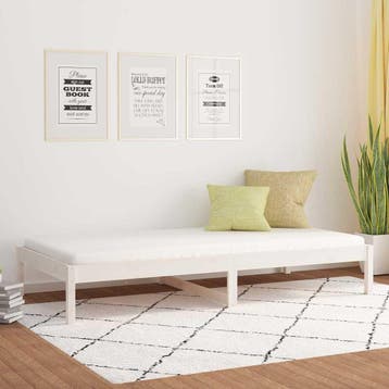 vidaXL Slaapbank zonder matras 80x200 cm massief grenenhout, Eenpersoons, Verzenden, Wit, Nieuw