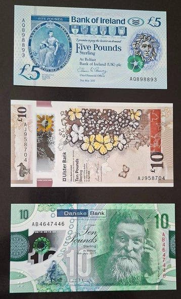 Ierland. - 3 Banknotes - 2017/2018 (Zonder minimumprijs), Postzegels en Munten, Bankbiljetten | Europa | Niet-Eurobiljetten