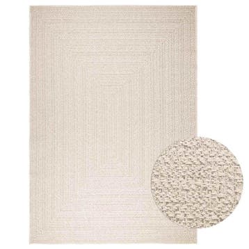 vidaXL Vloerkleed ZIZUR room binnen en buiten 200x290 cm, Verzenden, Nieuw, Crème