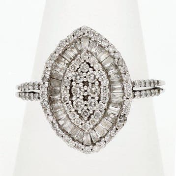 Ring - 14 karaat Witgoud Diamant (Natuurlijk), Nieuw