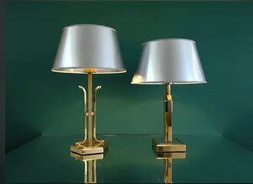 Lamp (2) - Chic goud & zilver - Messing, Metaal, gietijzer