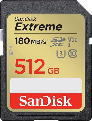 SANDISK SDXC Extreme 512GB 180/130mb/s V30 - SDA - Rescue1, Verzenden, Nieuw