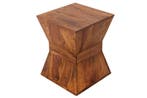 Design bijzettafel PYRAMID 35cm massief houten kruk Sheesham, Ophalen of Verzenden, Nieuw