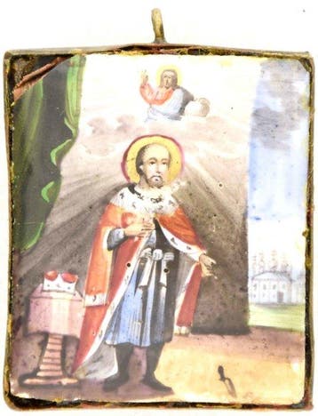 Icoon - Russische Finift van Sint-Michaël van Tver - Emaille