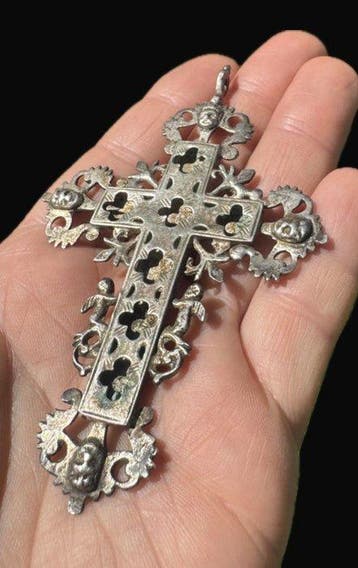 Reliekhouder - Zilver - 1750-1800 - Reliekkruis