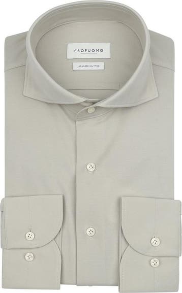 Profuomo Japanese Knitted Overhemd Light Green maat 40 Heren, Verzenden, Nieuw, Groen, Profuomo