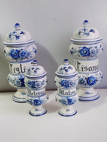 Ceramiche Tellatin - dekselvaas (4) - maioliek aardewerk