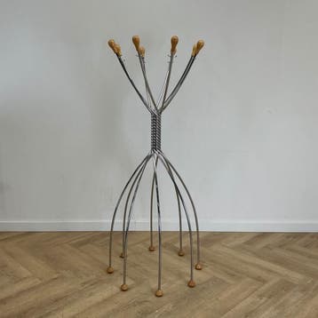 Zanotta Octopus design kapstok, Chroom - hout, Ophalen of Verzenden, Gebruikt