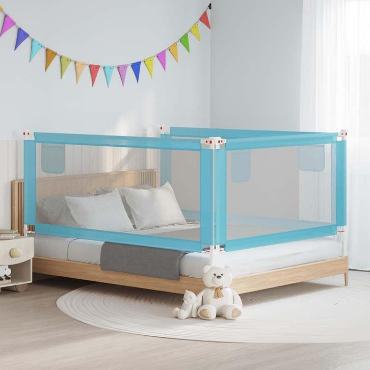 vidaXL Bedhekje peuter 190x25 cm stof blauw, Kinderen en Baby's, Traphekjes, Nieuw, Verzenden