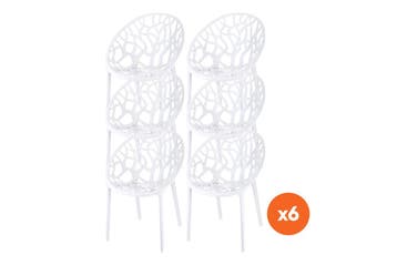Set van 6 - Siesta Crystal stapelbare tuinstoelen - Wit, Verzenden, Nieuw, Overige materialen