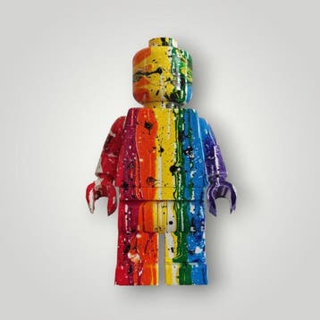 Lego - RED - sculptuur, Lego color - 20 cm - Hars - 2026