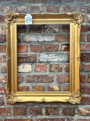 Lijst - 201. Oude goud vergulde schilderijlijst. Voor, Antiek en Kunst