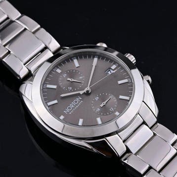 Norton - Silver Voyager GMT - Multifunzione - Solid Band -, Nieuw