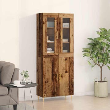 vidaXL buffetkast 2 st Oudhout 69,5 x 34 x 180 cm Bewerkt, Minder dan 50 cm, Verzenden, Nieuw, Minder dan 100 cm