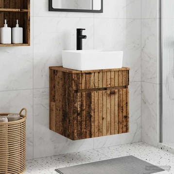 vidaXL Wandgemonteerde wastafelmeubel Oud hout 49 x 41 x 63, Verzenden, Nieuw