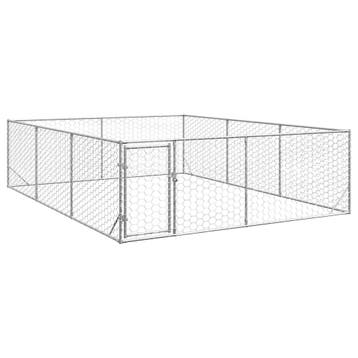 vidaXL Hondenhok voor buiten met deur 3x4x1 m gegalvaniseerd, Dieren en Toebehoren, Verzenden, Nieuw