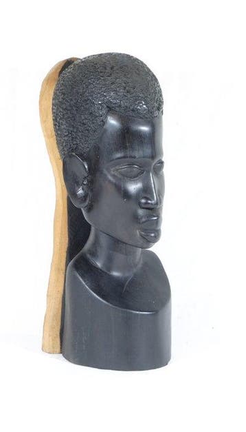 Beeld, Mwanamume - 30 cm - Ebbenhout