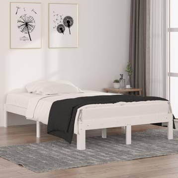 vidaXL Bedframe massief hout wit 120x190 cm, Huis en Inrichting, Slaapkamer | Bedden, Verzenden, Wit, Nieuw, 190 cm of minder