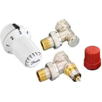 Danfoss thermostaatknop + haaks voetventiel +, Doe-het-zelf en Verbouw, Verwarming en Radiatoren, Verzenden, Nieuw