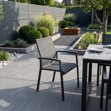 Malaga dining tuinstoel stapelbaar antraciet aluminium, Tuin en Terras, Ophalen of Verzenden, Nieuw
