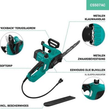 2dekans | VONROC Elektrische Kettingzaag 2000W –, Doe-het-zelf en Verbouw, Ophalen of Verzenden, Zo goed als nieuw, VONROC