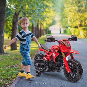 Elektrische Kinder Crossmotor 6V - Met 2 Motoren, Claxon en, Verzenden, Nieuw