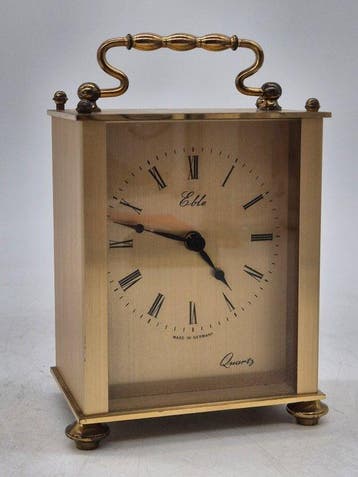 Klok - Eble – Tischuhr / Reiseuhr – Messing mit Quarzwerk -