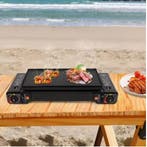 2-Pits Camping Gasstel 2500W met Bakplaat en Koffer