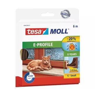 Tochtstrip | Tesa | 6 meter (E-profiel, Zelfklevend, Bruin), Verzenden, Nieuw