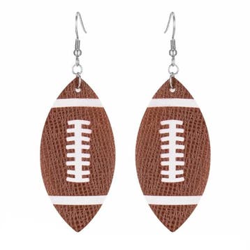 Fako Bijoux - Oorbellen - Druppel - Kunstleer - Rugbybal, Verzenden, Nieuw