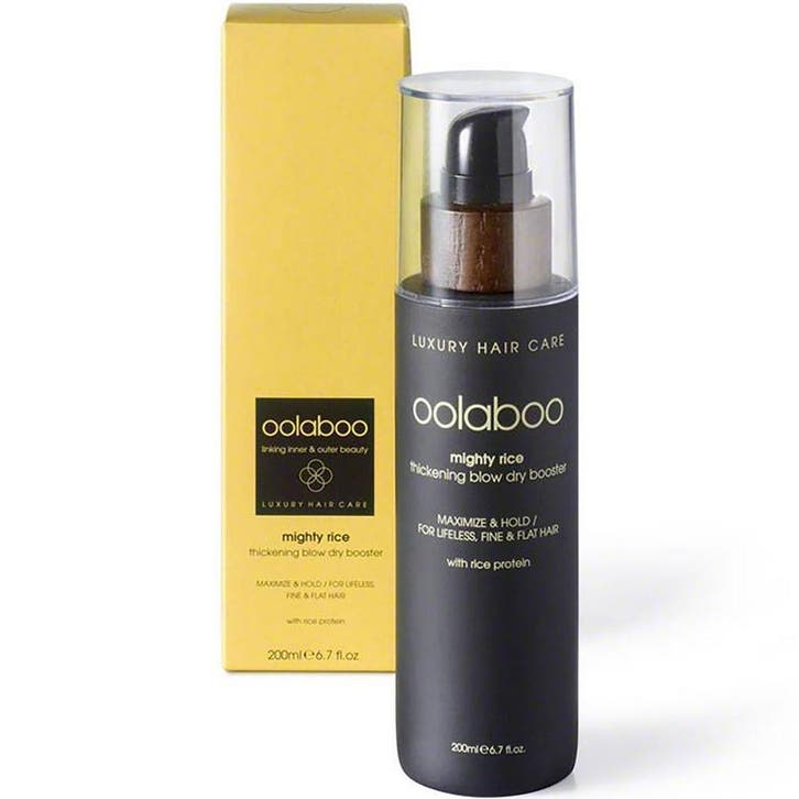 Oolaboo  Mighty Rice  Thickening Blow Dry Booster  200 ml, Sieraden, Tassen en Uiterlijk, Uiterlijk | Haarverzorging, Nieuw, Verzenden