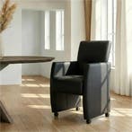 Leren eetkamerstoel Pleasure - Toledo Pacific (donkerblauw), Huis en Inrichting, Stoelen, Ophalen of Verzenden, Nieuw, Leer, Eigentijds, Modern
