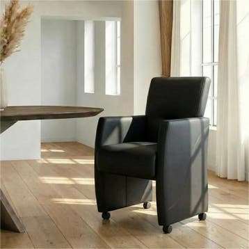 Leren eetkamerstoel Pleasure - Toledo Pacific (donkerblauw), Huis en Inrichting, Stoelen, Ophalen of Verzenden, Nieuw, Leer, Eigentijds, Modern