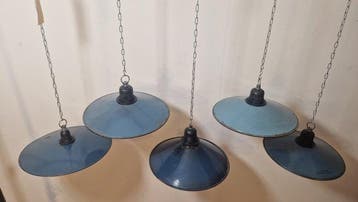 Plafondlamp (5) - Emaille, Staal - Geëmailleerde lampen 5