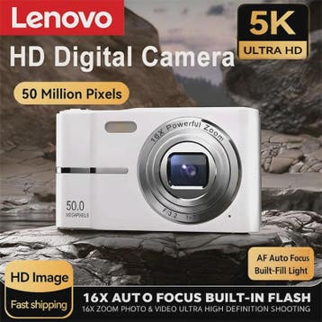50MP Digitale Camera met 16x Zoom & 4K Video - Ideaal voor S, Verzenden, Nieuw