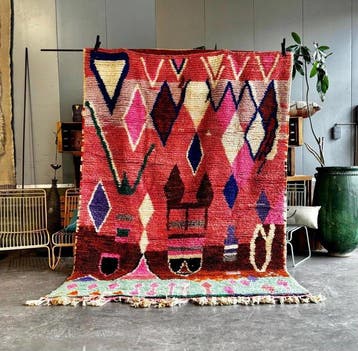 Moderne Marokkaanse Berber Tapijt 200x300 cm– Handgemaakt, Huis en Inrichting, Stoffering | Tapijten en Kleden, Nieuw