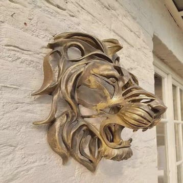 3D Leeuwenkop Wanddecoratie - Resin Ambachtelijk Ornament