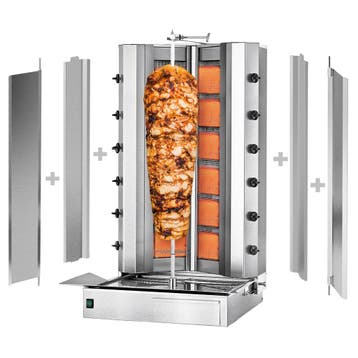 GGM Gastro | Gas Gyros-/ Döner grill - V vorm - 6+6 branders, Verzenden
