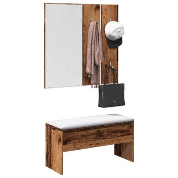 vidaXL Halmeubelset oud houtkleurig, Verzenden, Nieuw
