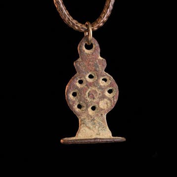 Middeleeuws Brons Uitstekende Zegel / Amulet met