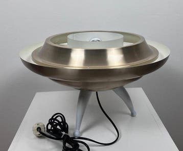 Tafellamp - Aluminium - A vintage 70s UFO stijl tafellamp, Antiek en Kunst