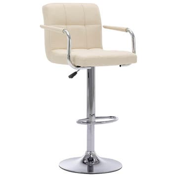 vidaXL Barstoel stof crème, Verzenden, Nieuw