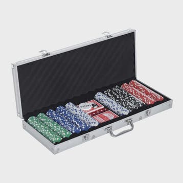 Complete Poker Set met 500 Chips, Kaarten, Dobbelstenen en A, Verzenden, Nieuw