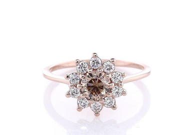 Zonder minimumprijs - Ring - 14 karaat Roségoud - 0.78ct., Nieuw