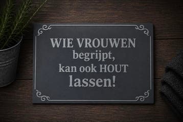 Grappig aluminium bord 30x20 cm – Wie vrouwen begrijpt…, Eigen ontwerp, Verzenden, Vintage, Nieuw